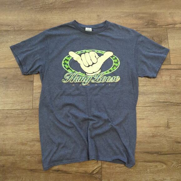 Hawaii Hang Loose Adult Medium Shirt Graphic Maui Surf Skate Four Leaf Clover - Picture 1 of 6